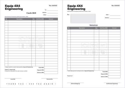 Cash bill and invoice bill Design